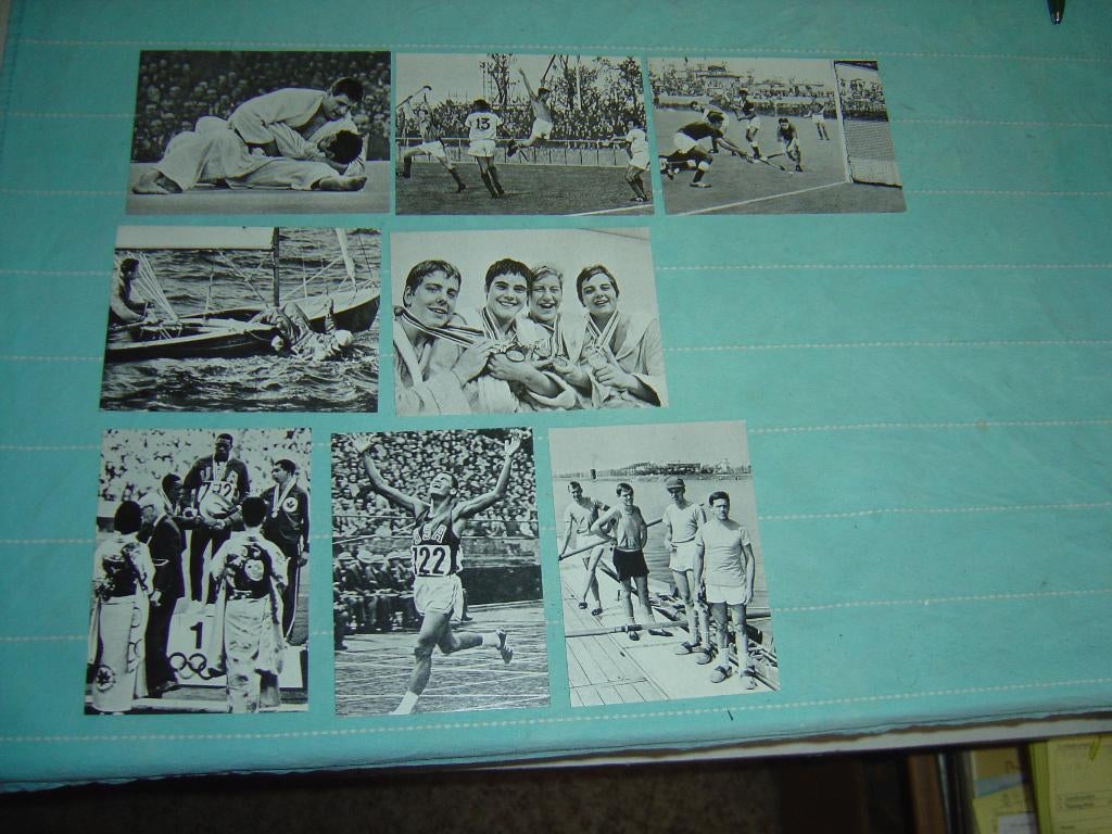 3) Zwart-wit Sportplaatjes Olympische spelen 1964, Ophalen of Verzenden, Zo goed als nieuw, Plaatje