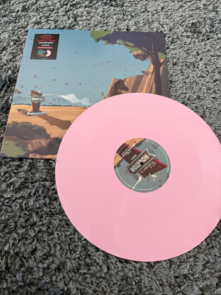 Megan Thee Stallion Beyoncé Savage roze vinyl UO exclusive, Ophalen of Verzenden, Zo goed als nieuw, 12 inch