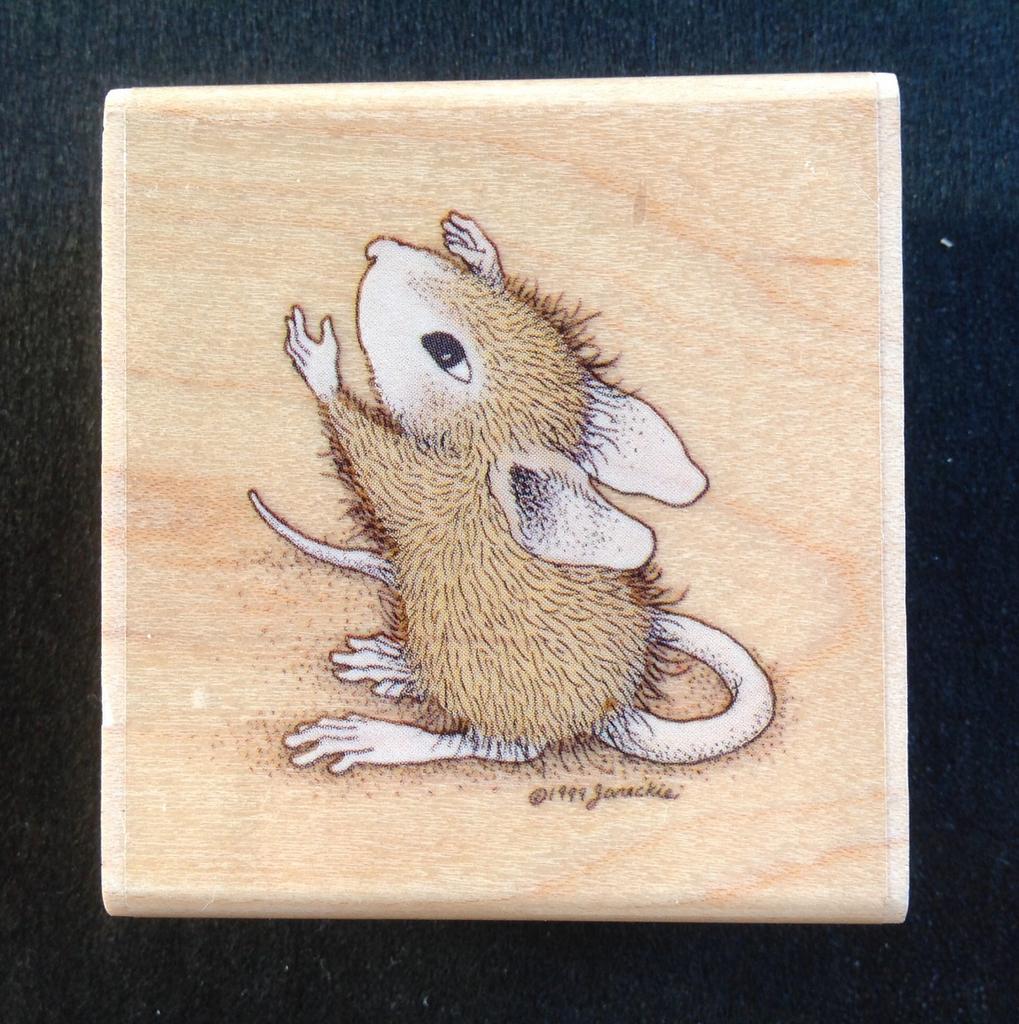 House Mouse stempel Can Catch It Amanda NIEUW RETIRED 4x4.5, Hobby en Vrije tijd, Ophalen of Verzenden, Nieuw, Houten stempel
