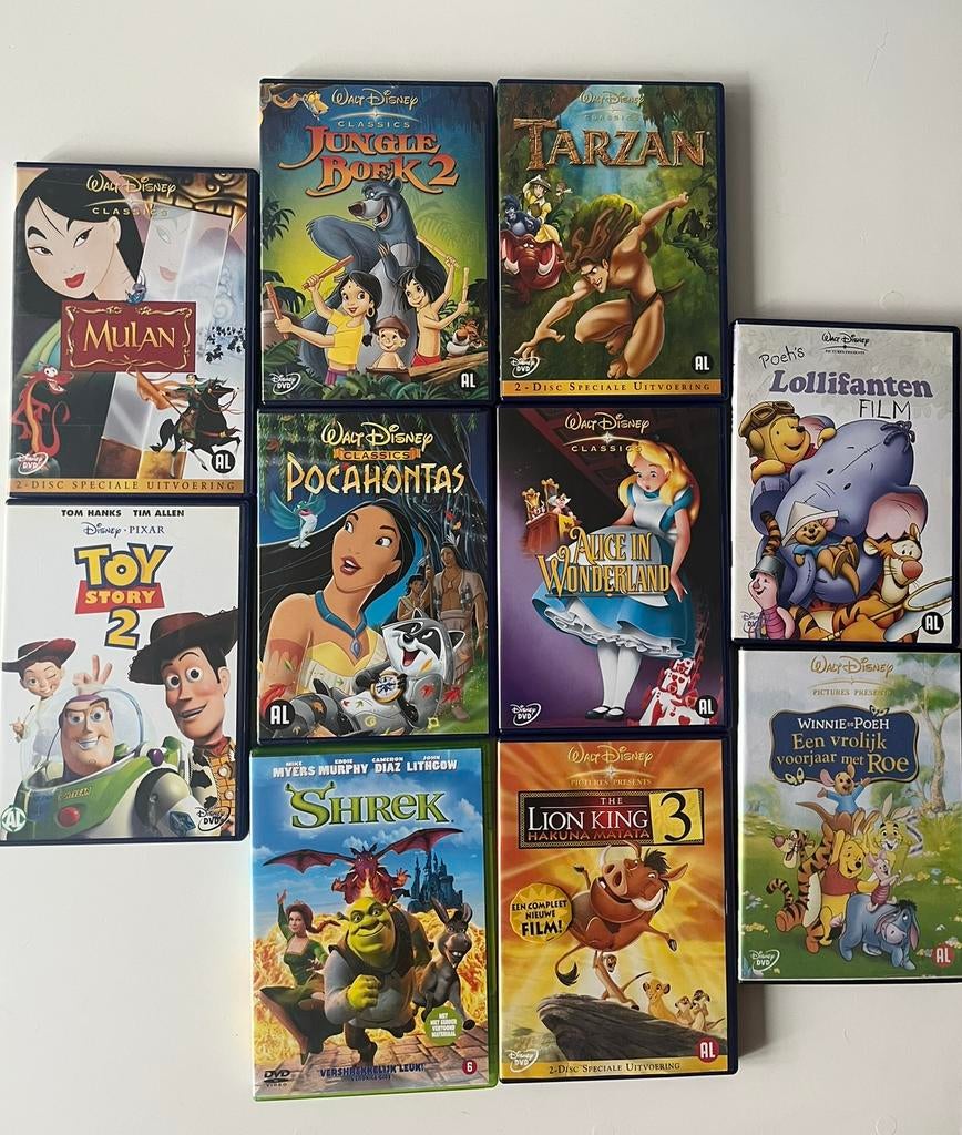10 Disney films op DVD’s, Alle leeftijden, Ophalen of Verzenden, Gebruikt