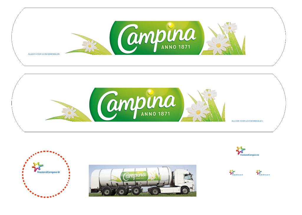 Vrachtauto decal 1:50 Friesland Campina ( Tanktr ) type 2, Verzenden, Nieuw, Bus of Vrachtwagen, Overige merken