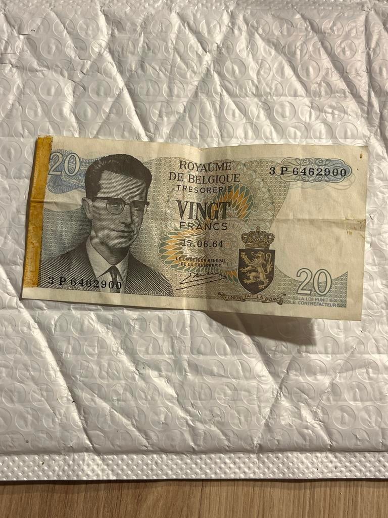 Belgische 20 frank biljet 1964, Ophalen of Verzenden, Los biljet