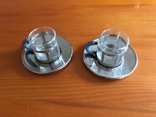 ALESSI Michael Graves 2 espressokopjes, Ophalen of Verzenden, Overige stijlen, Kop(pen) en/of Schotel(s), Glas