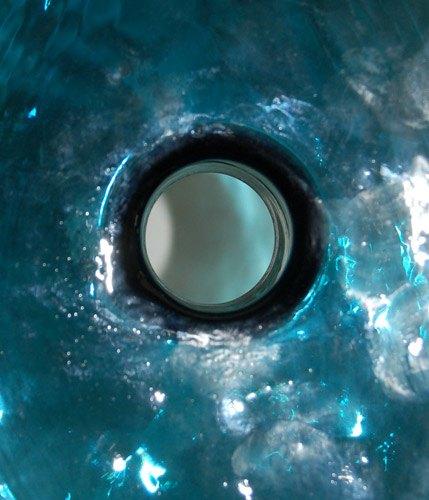Vintage Donut vaas Scandinavie- Pruisisch blauw, Huis en Inrichting, Woonaccessoires | Vazen, Blauw, Aardewerk of Porselein, Ophalen of Verzenden