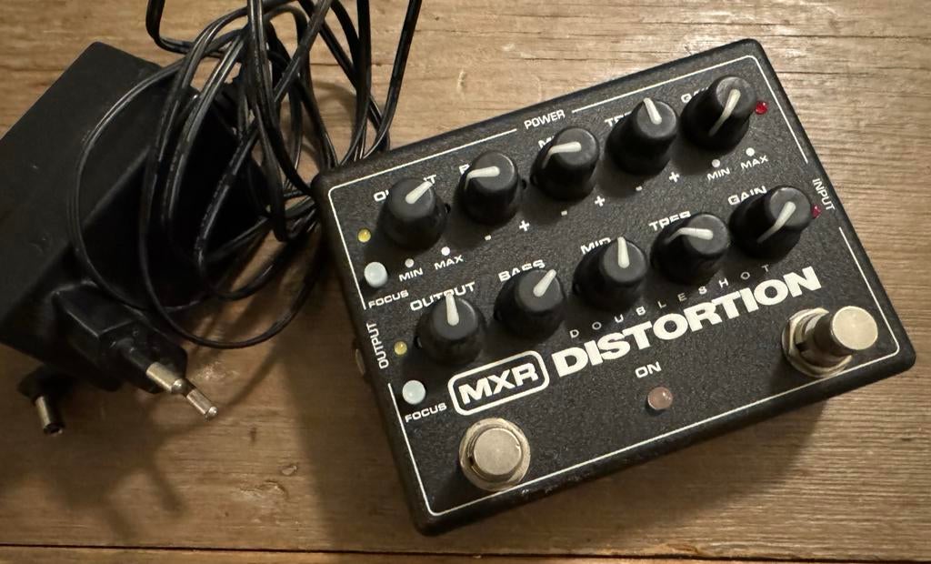 MXR DoubleShot Distortion - met adapter, Ophalen of Verzenden, Zo goed als nieuw, Distortion, Overdrive of Fuzz