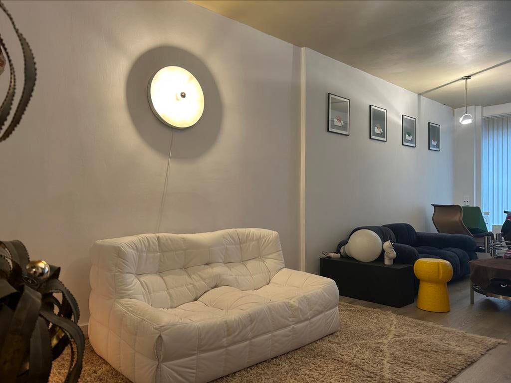 Ligne roset kashima in wit leder, Ophalen, 150 tot 200 cm, Tweepersoons, 75 tot 100 cm