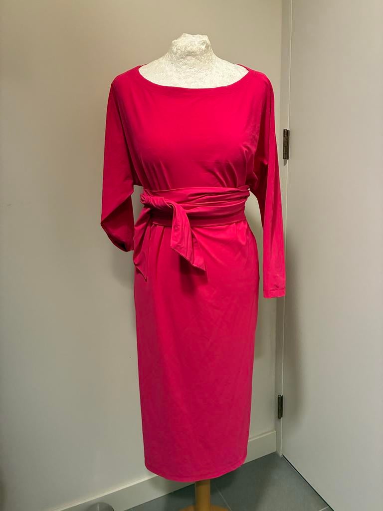 LaDress Caroline of Carla jurk XXS-S met riem, Ophalen of Verzenden, Zo goed als nieuw, Knielengte, Roze