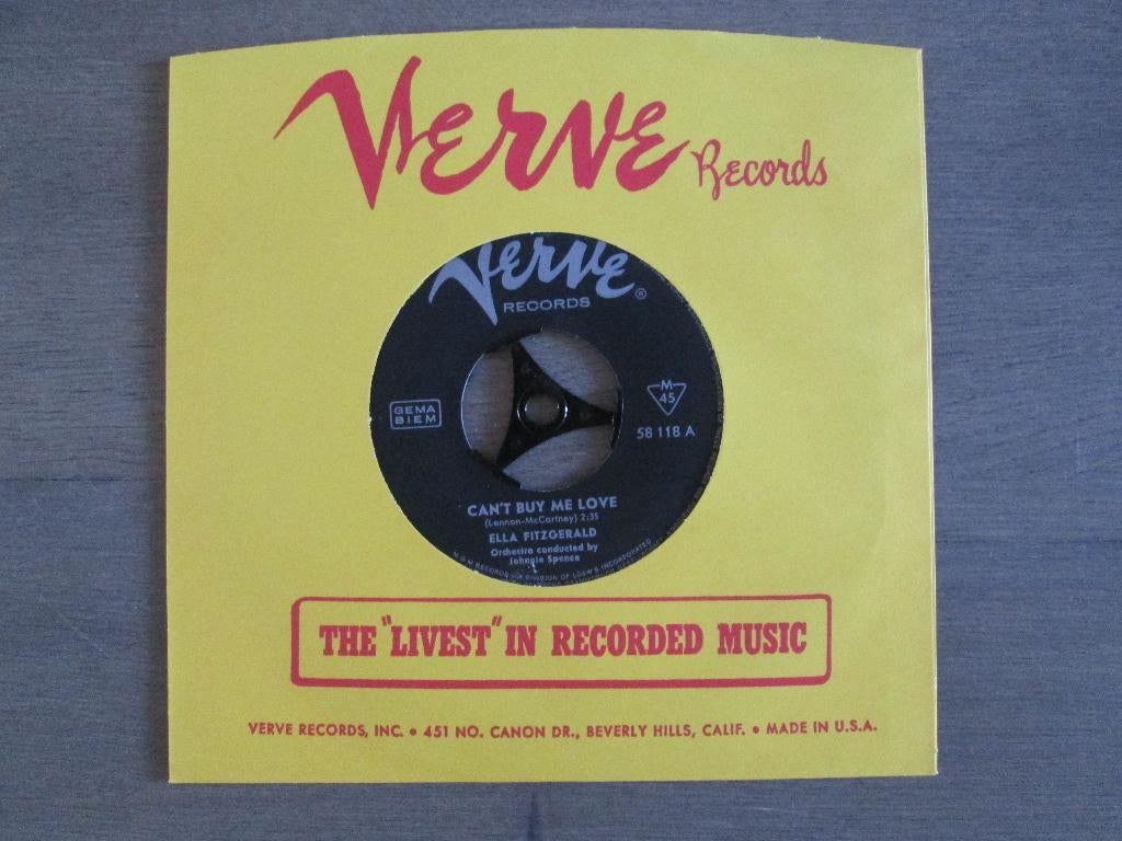 Ella Fitzgerald - Can't Buy Me Love /See,See Rider, Cd's en Dvd's, Vinyl Singles, Gebruikt, Overige genres, 7 inch, Single