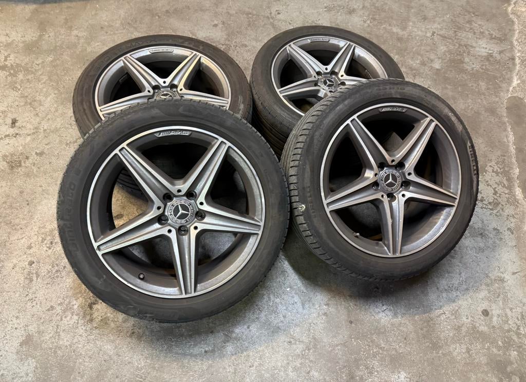 ✅ 18 inch Mercedes E klasse AMG Stellar velgen 5x112 W213 GT, 18 inch, Gebruikt, Banden en Velgen, Ophalen of Verzenden