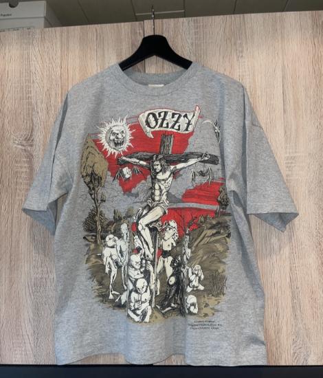 vintage Ozzy Osbourne "Crucifixion" glow in the dark t-shirt, Ophalen of Verzenden, Ozzy osbourne, Grijs, Maat 56/58 (XL)