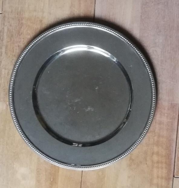 Rond dienblad verzilverd, Huis en Inrichting, Woonaccessoires | Dienbladen, Ophalen of Verzenden, Gebruikt, Rond, Metaal