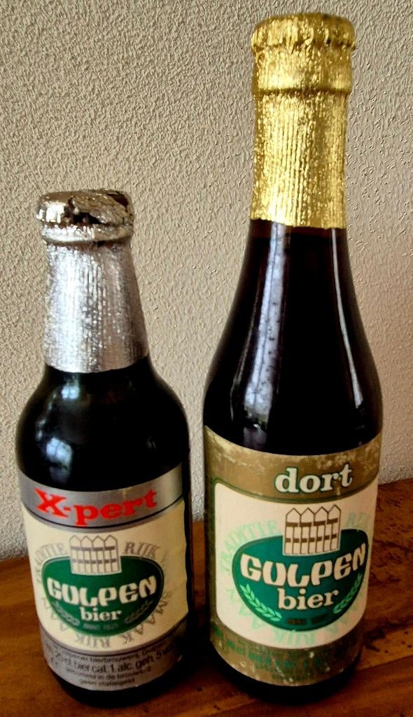 2 hele oude volle flessen GULPEN bier collector's item, Ophalen of Verzenden, Zo goed als nieuw, Flesje(s), Gulpener