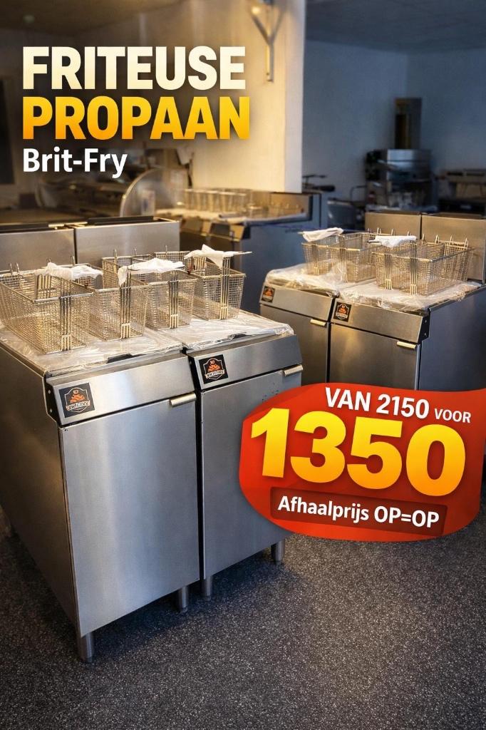 BRITT-FRY friteuse gas ( ook voor foodtruck ) + inbouw, Ophalen of Verzenden