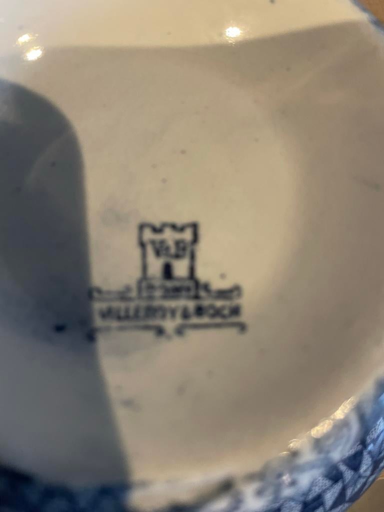 Antieke Villeroy & Boch kom - Blauw-wit decor, Antiek en Kunst, Antiek | Keramiek en Aardewerk, Ophalen of Verzenden