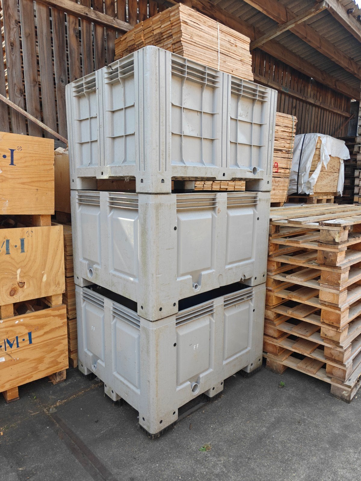 Kunststof Palletbox 100x120cm - Robuust en Stapelbaar, Ophalen