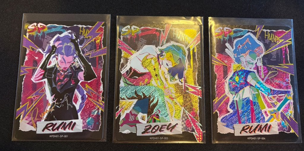 Kpop demon hunters collector cards 3x SP, Ophalen of Verzenden, Nieuw, Meerdere plaatjes