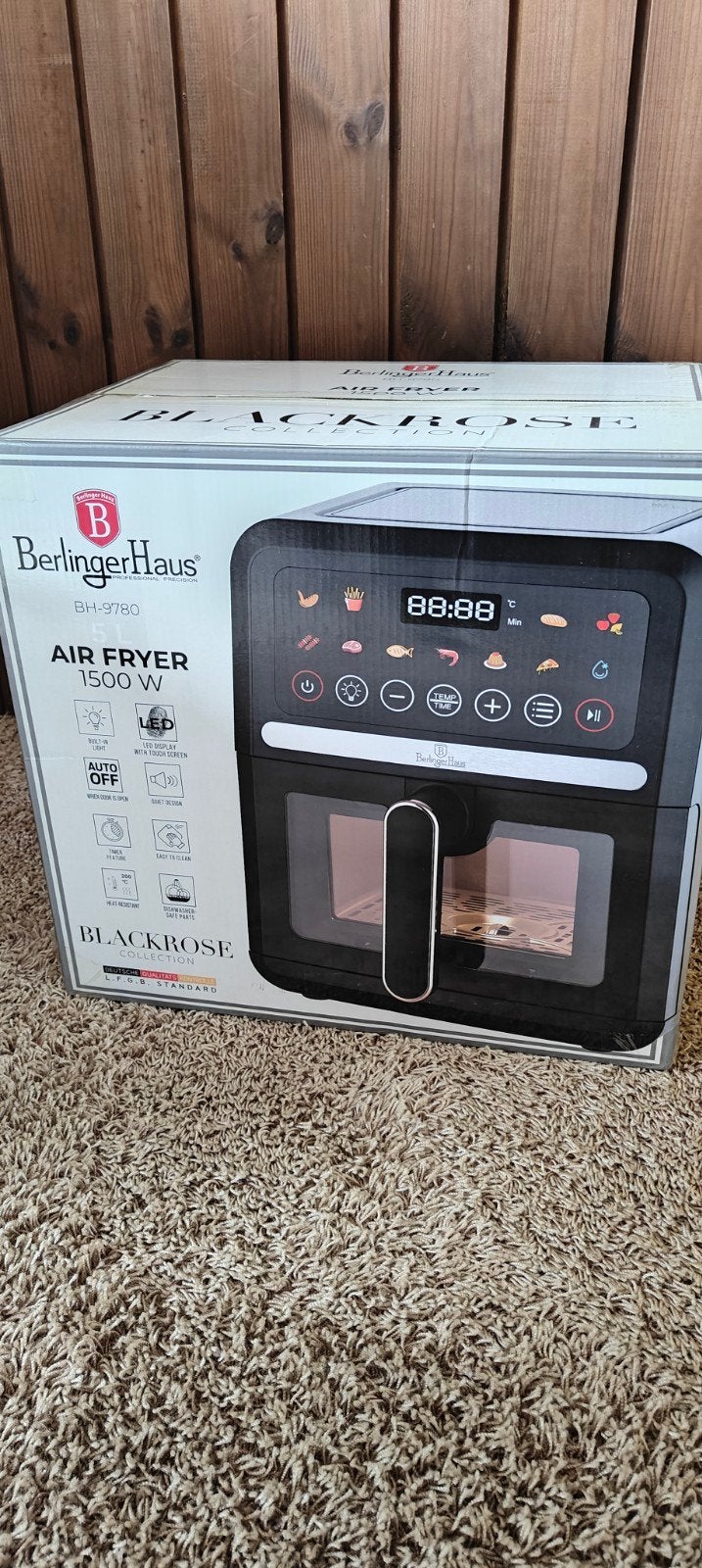 Berlinger Haus BH-9780 Airfryer 1500W Black Rose Collection, Ophalen, Nieuw