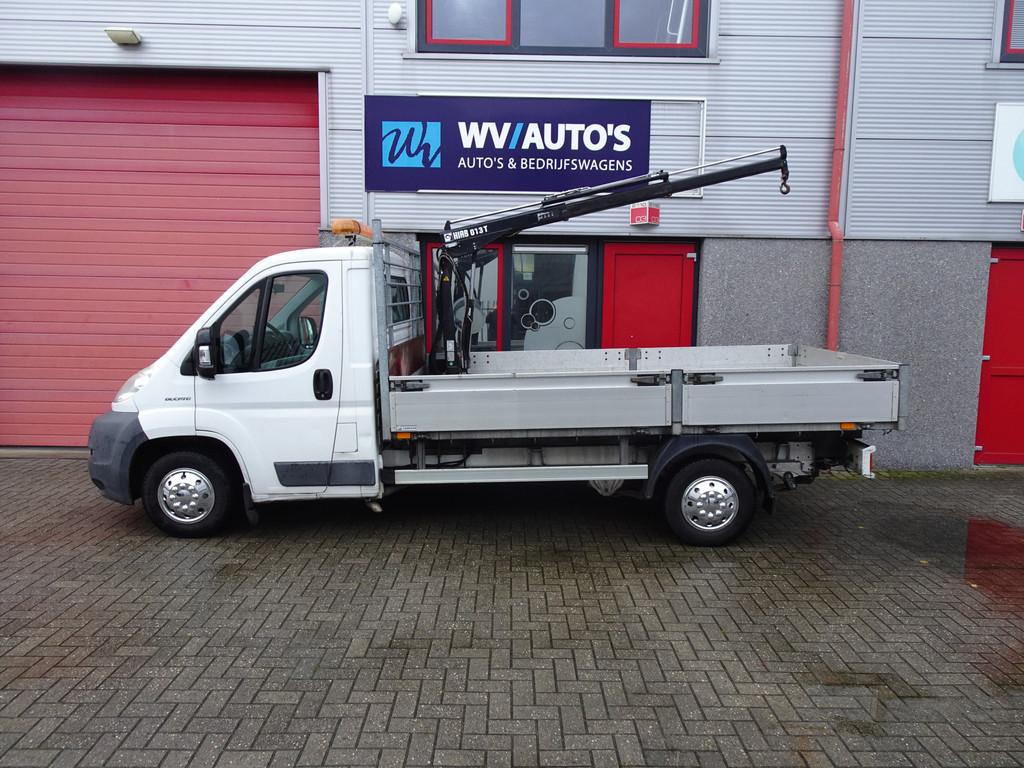 Fiat Ducato 33 2.2 MultiJet MLH1 openlaadbak met hiab laadkr, Auto's, Voorwielaandrijving, Euro 5, Gebruikt, Wit