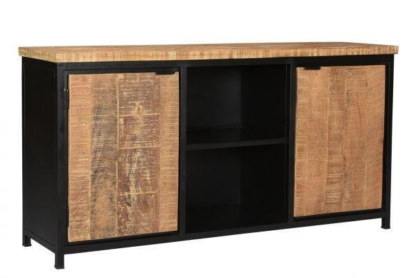 dressoir 2 deurs  massief Mango metaal aanbieding spot prijs, Huis en Inrichting, Kasten | Ladekasten, Overige houtsoorten, 1 of 2 laden