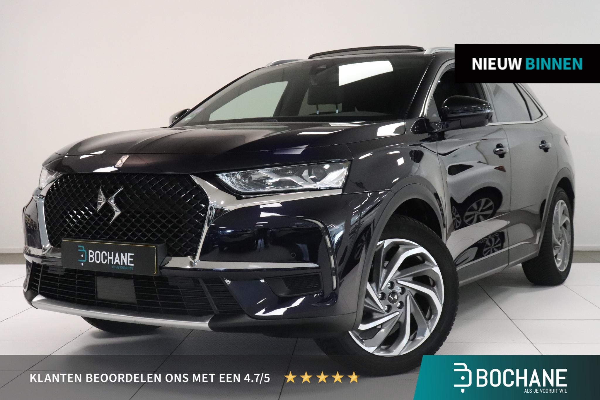 DS 7 Crossback 1.6 PureTech Business | elektrische stoelen |, Auto's, Stof, 4 cilinders, Blauw, Origineel Nederlands
