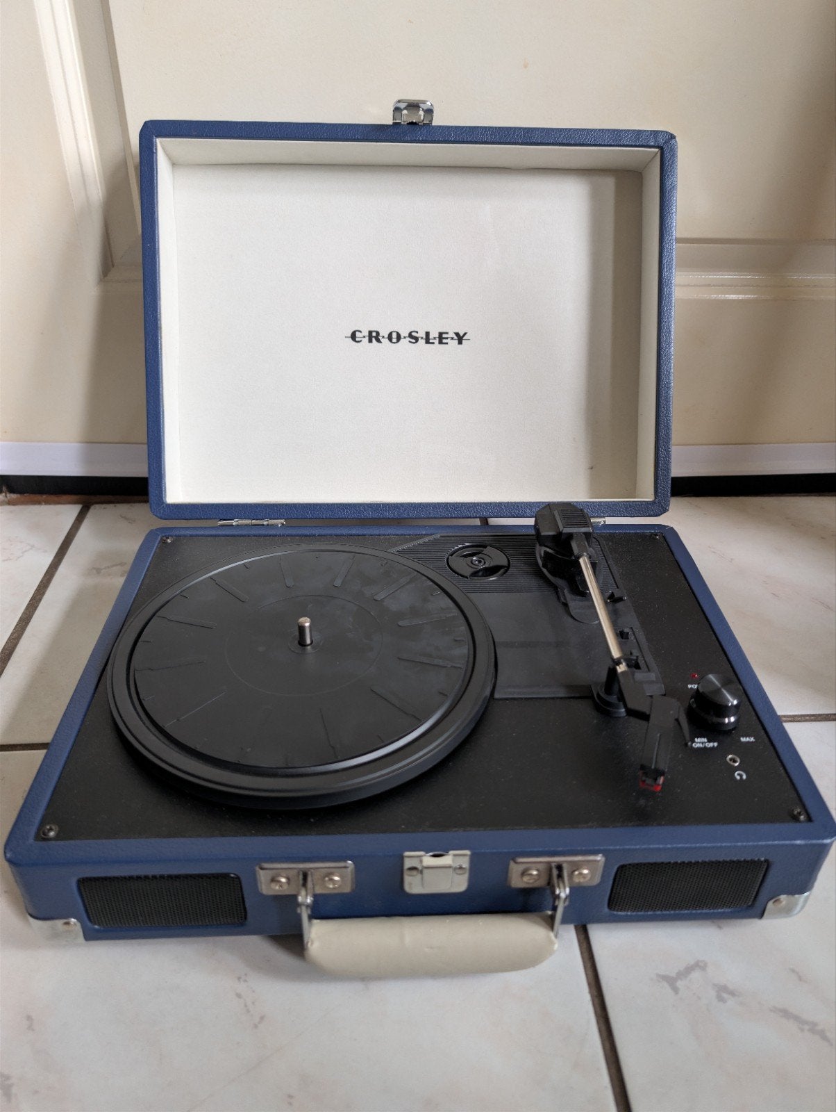 Crosley CR8005A-BL Draagbare Platenspeler - Blauw, Ophalen of Verzenden, Gebruikt, Platenspeler, Overige merken