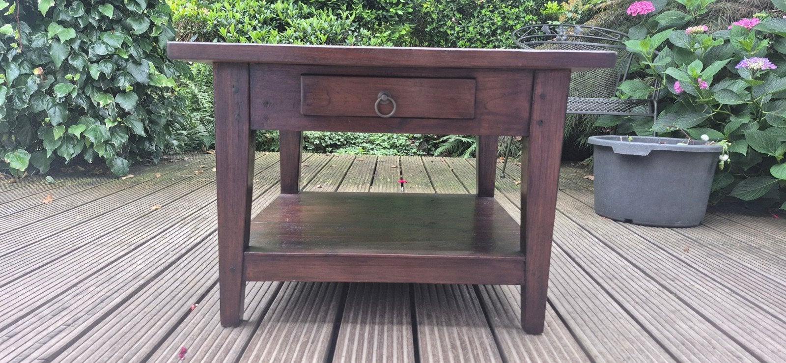 Teak bijzettafel, Ophalen, Rechthoekig, 75 cm of meer