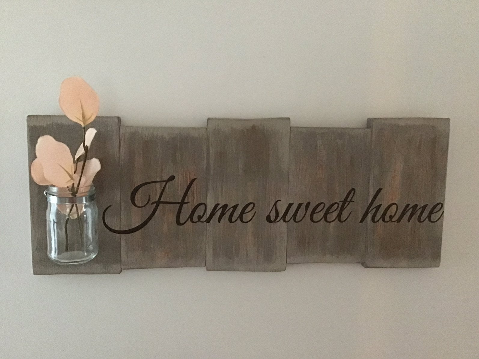 Home sweet home decoratie plaatje voor aan de muur, Hout, Ophalen of Verzenden, Bruin, Nieuw