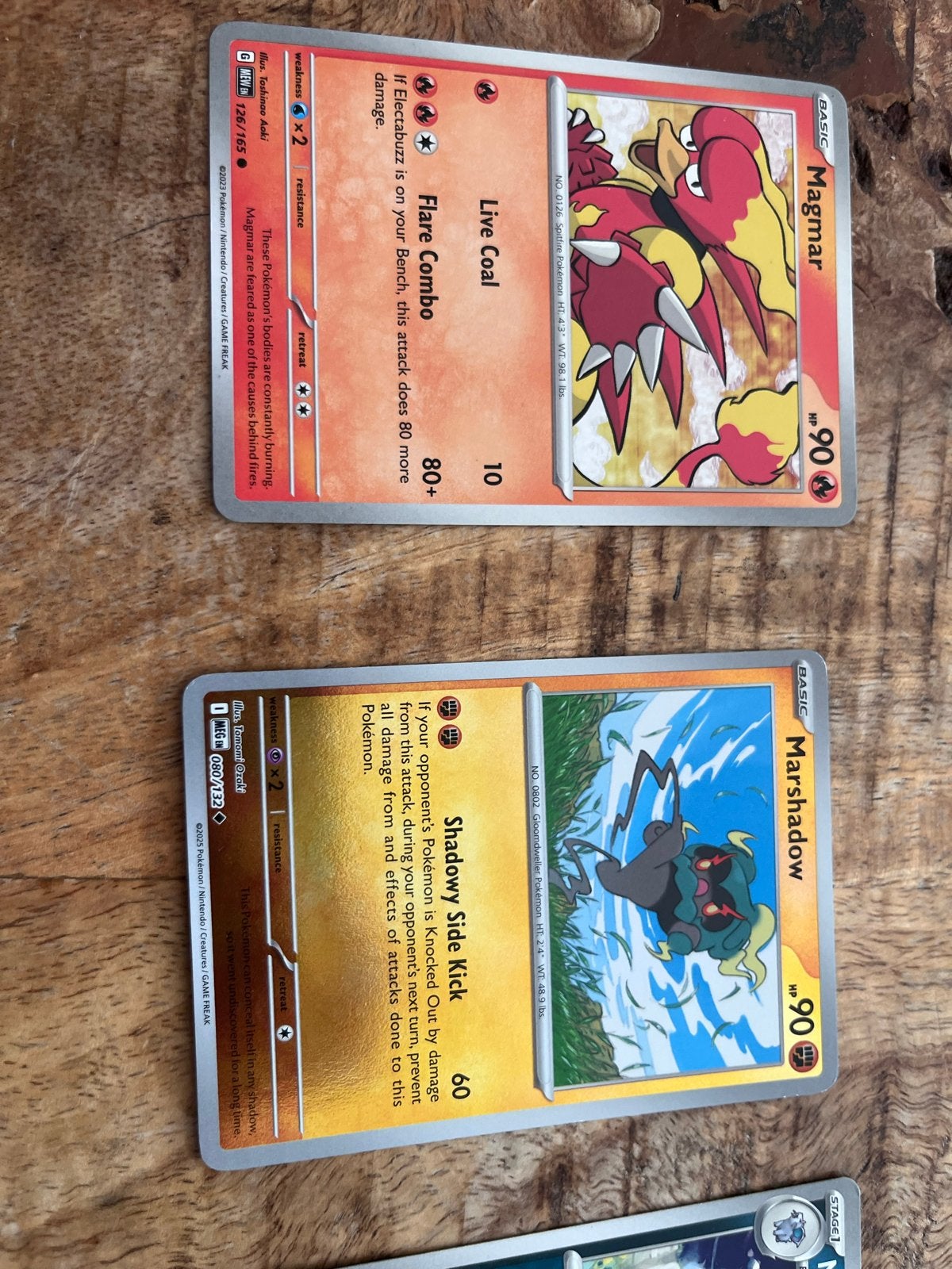 Pokémon kaarten: Magmar, Marshadow, Nidorina, Venemoth, Farf, Ophalen of Verzenden, Gebruikt, Meerdere kaarten