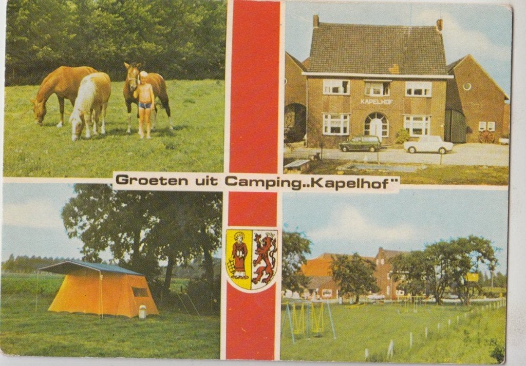 Voerendaal Camping Kapelhof 1974 Paarden Tent gelopen, Verzenden, 1960 tot 1980, Gelopen, Limburg