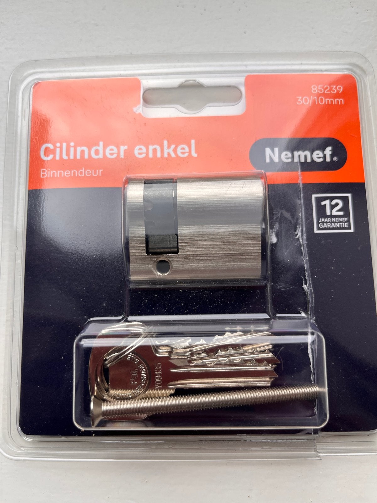 Nemef cilinder enkel 38-42mm voor berging/garagedeuren, Ophalen, Nieuw, Slot