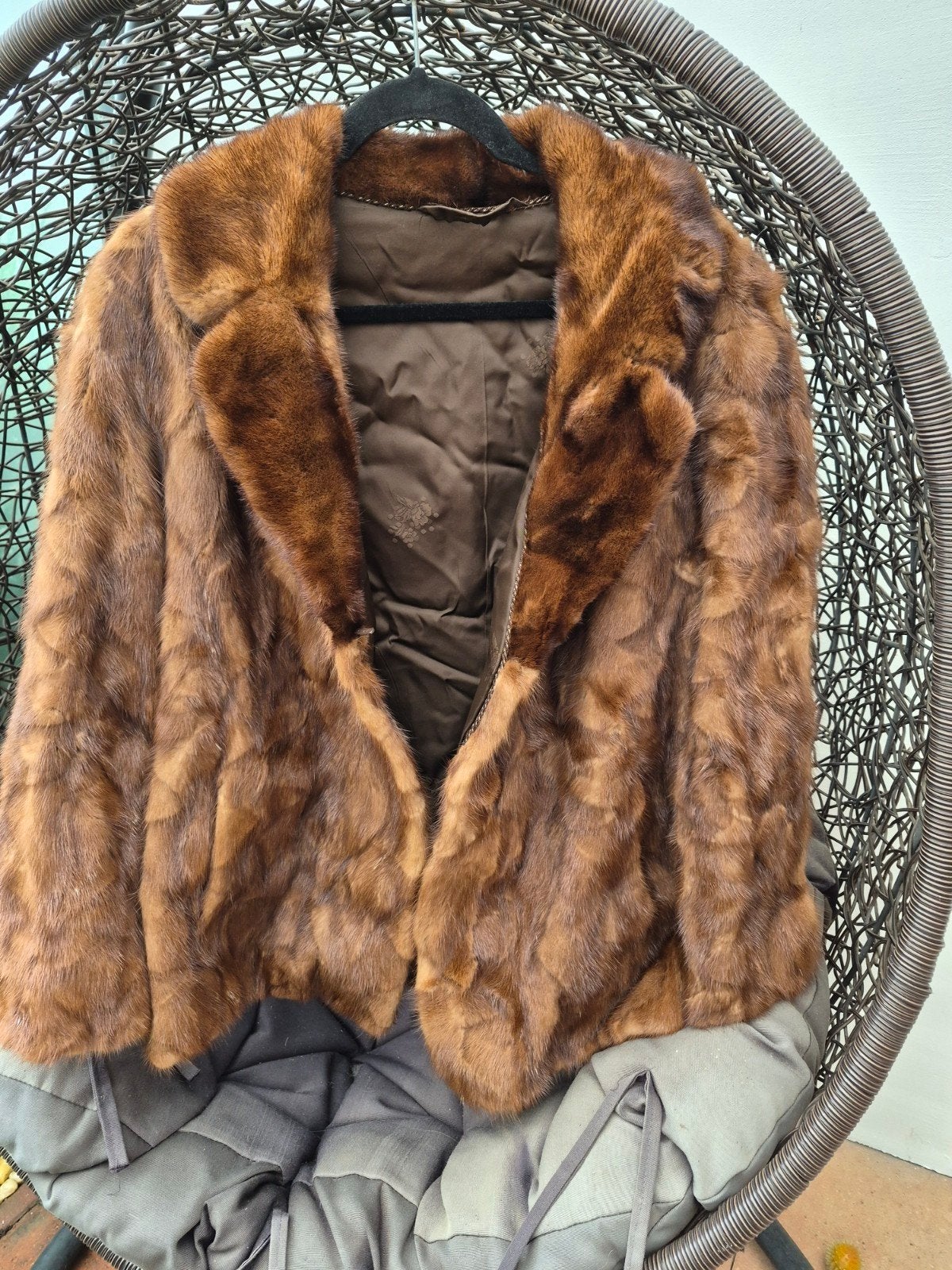 Vintage nertsen bontjas - Bruin - Maat 44, Bruin, Maat 42/44 (L), Ophalen of Verzenden, Onbekend