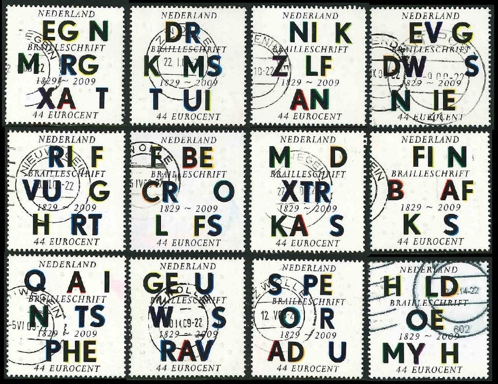 100 jaar braille, Verzenden, Na 1940, Gestempeld