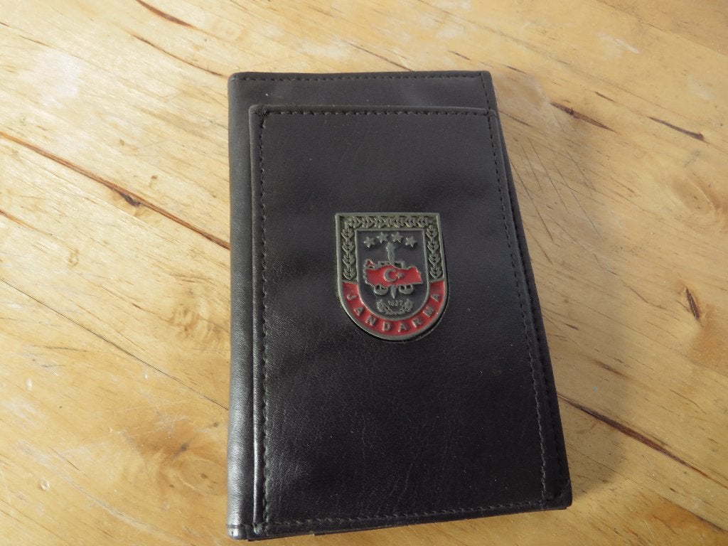 Turkse jandarma portefeuille etui met metalen rozet, Overige merken, Gebruikt, Zwart, Ophalen of Verzenden
