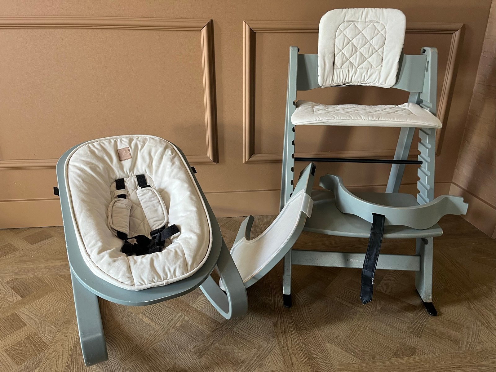 Kidsmill babywipstoel en meegroeistoel set, Kinderen en Baby's, Ophalen, Gebruikt, Meegroeistoel, Gordel(s)