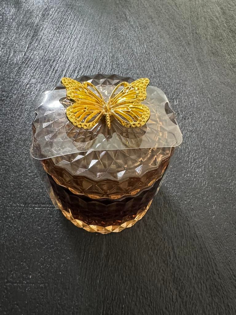 Decoratief glazen pot met vlinder, Ophalen, Nieuw, Overige typen