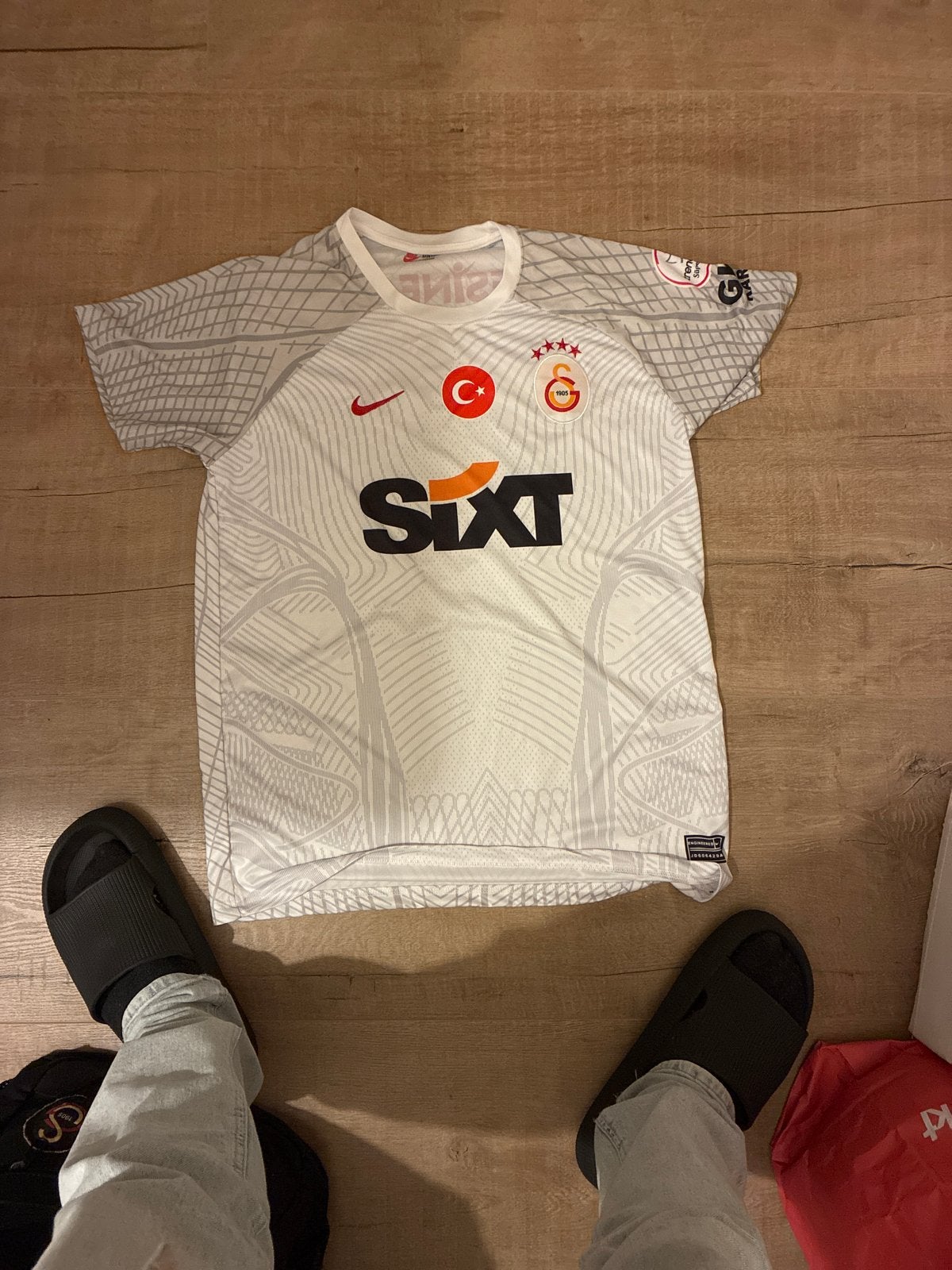 Galatasaray Thuisshirt Maat XL - Wit/Rood, Kleding | Heren, Ophalen of Verzenden, Zo goed als nieuw, Maat 56/58 (XL), Wit