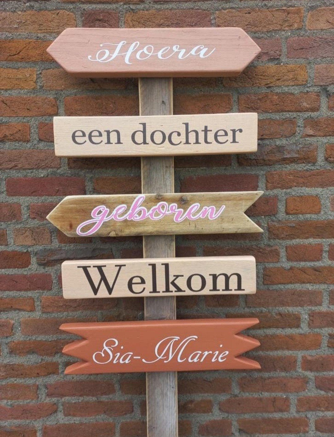 Wegwijzers Geboorte bord gender reveal Babyshower baby, Ophalen of Verzenden