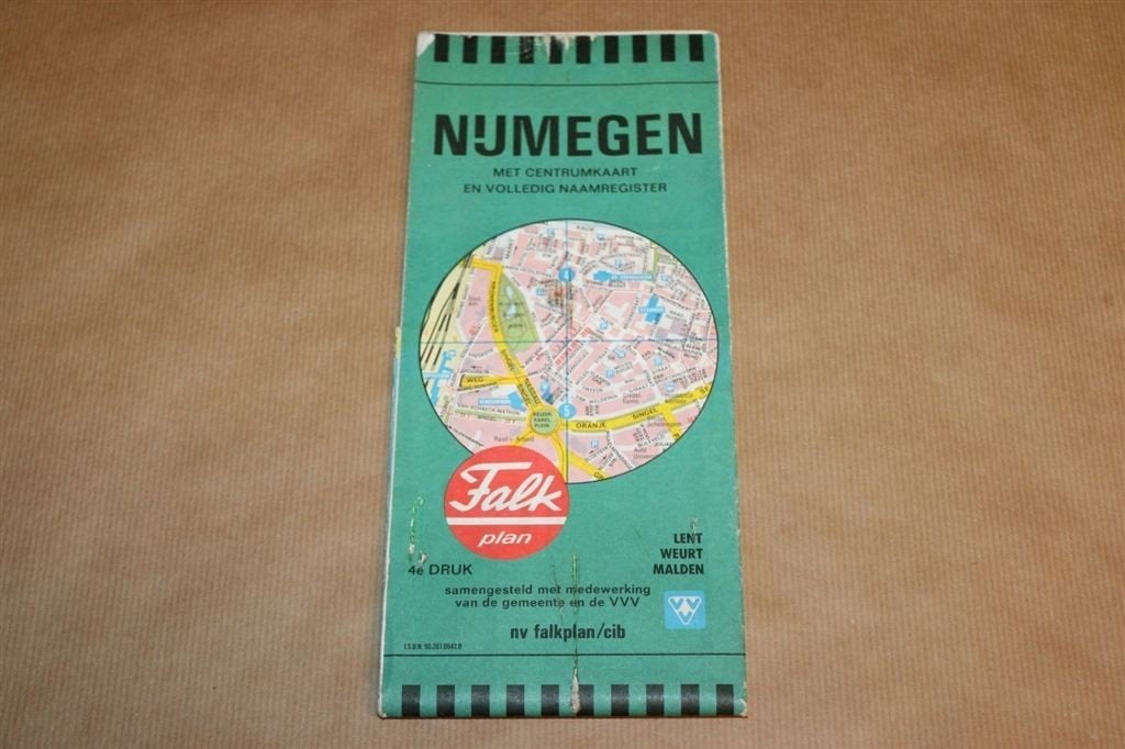 Stadsplattegrond van Nijmegen - Falk plan - Ca 1975, Ophalen of Verzenden, 1800 tot 2000, Nederland, Landkaart