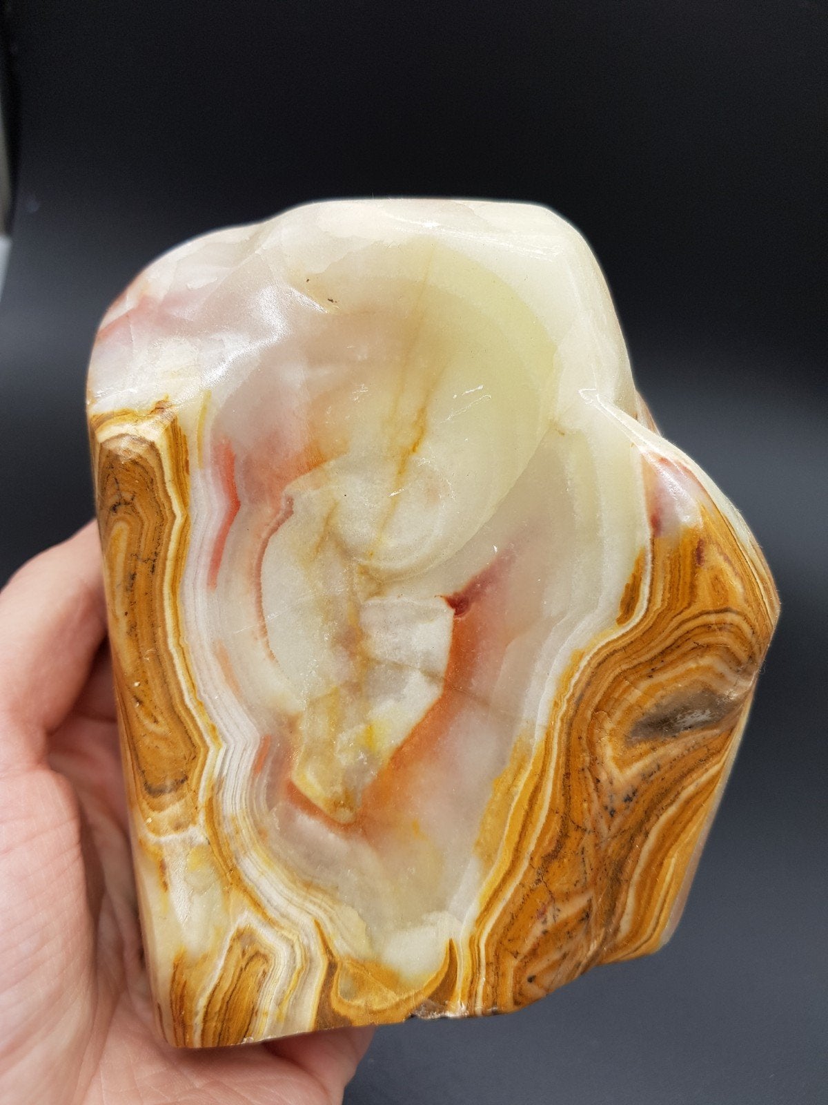 Aragoniet / Onyx marmeren bakje, Ophalen of Verzenden, Mineraal