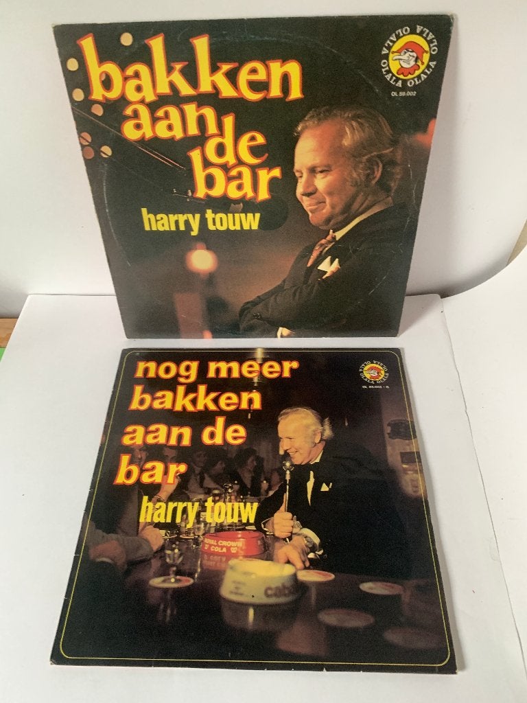 2 Lp’s Harry Touw - Bakken aan de Bar en nog meer bakken, Ophalen of Verzenden, Zo goed als nieuw, 12 inch, Levenslied of Smartlap