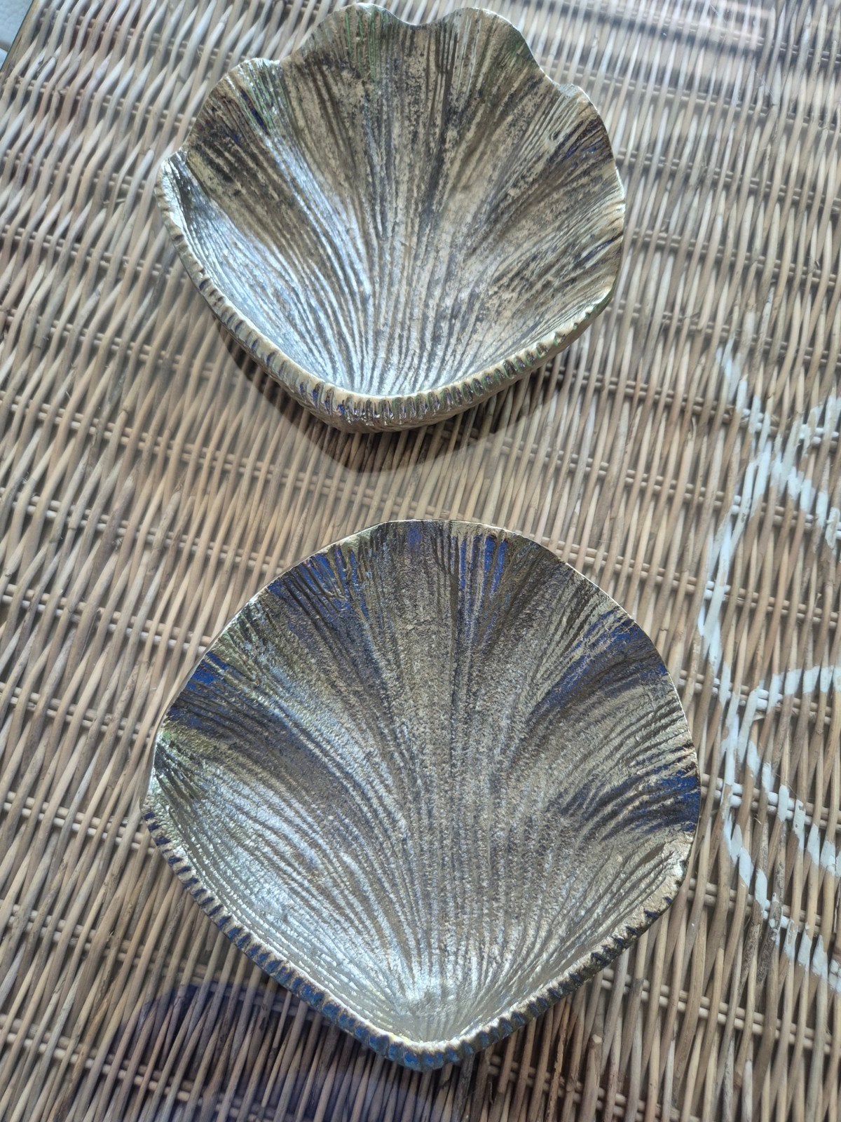 Rivièra Maison Schelpen Schaaltjes (set van 2), Gebruikt, Schaal, Ophalen of Verzenden, Metaal