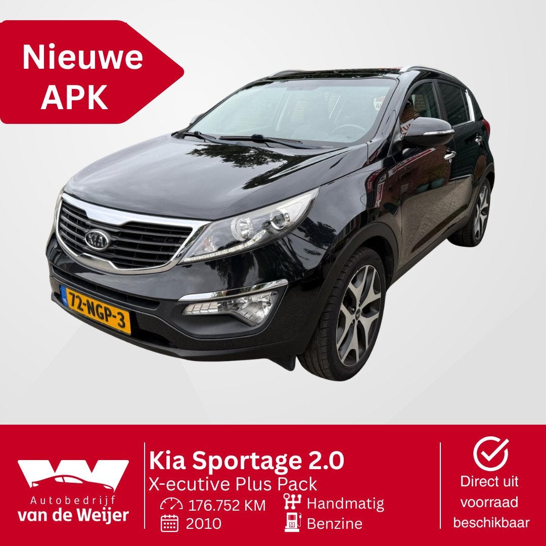 Kia Sportage 2.0 X-ecutive Plus Pack, Gebruikt, Zwart, 4 cilinders, Leder en Stof