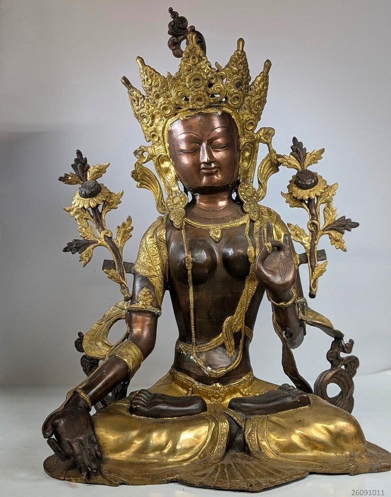 Groot Beeld Tara brons, Antiek en Kunst, Ophalen, Beeld, 71 cm, Brons