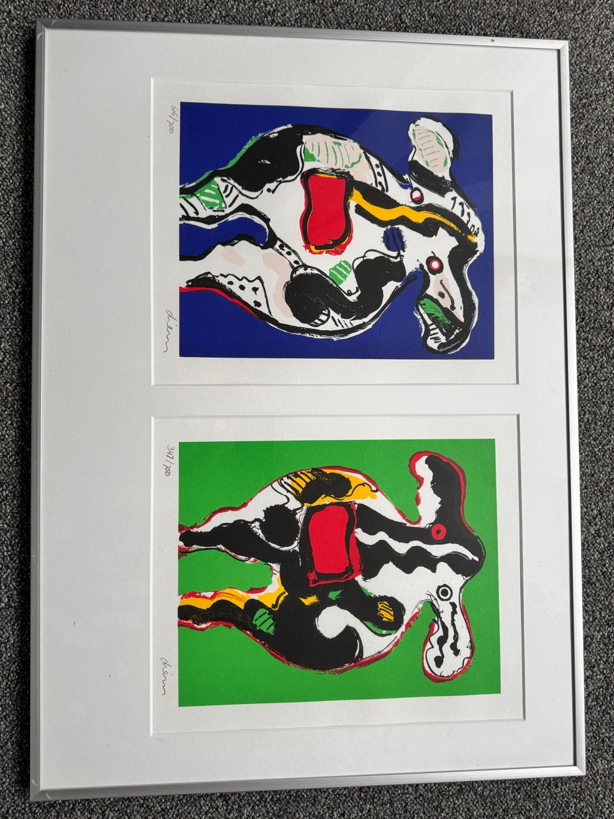 Peter Diem, 2 zeefdrukken, Met glas, Ophalen, Dieren en Natuur