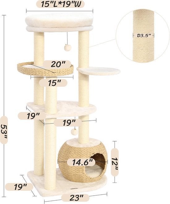 Kattenklimtoren – Kattenboom – Krabpaal – Kattenmeubel, Corvance B.V., Verzenden, Nieuw, Corvancebol@gmail.com