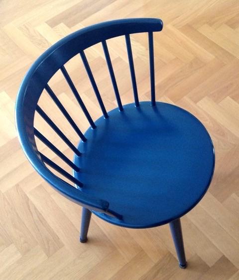 Vintage design V9 Nesto spijlenstoel Pastoe, Ophalen, Gebruikt, Blauw, Hout