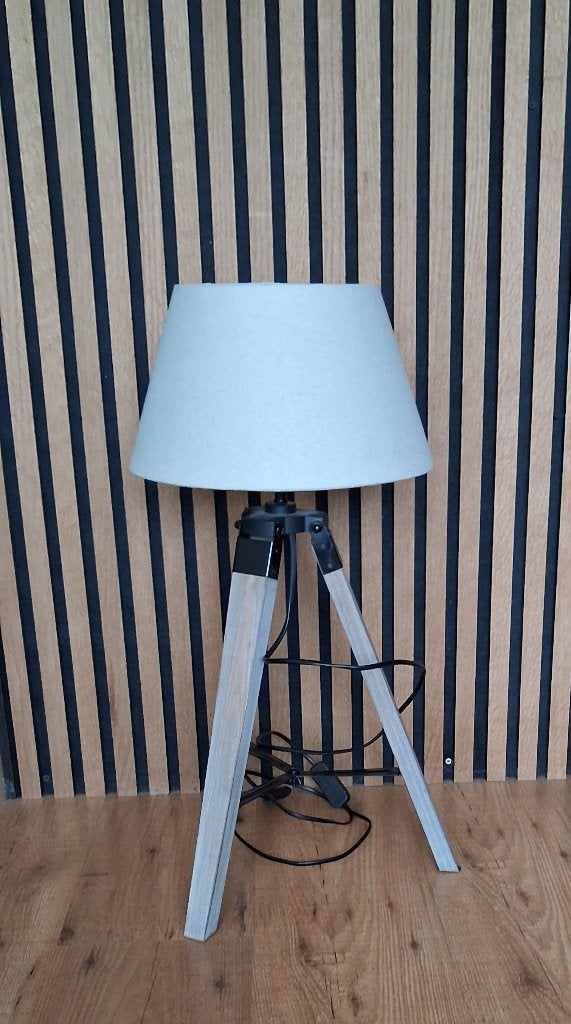 Lamp massief houten voet met metaal, Ophalen, E27 (groot), Zo goed als nieuw, Hout