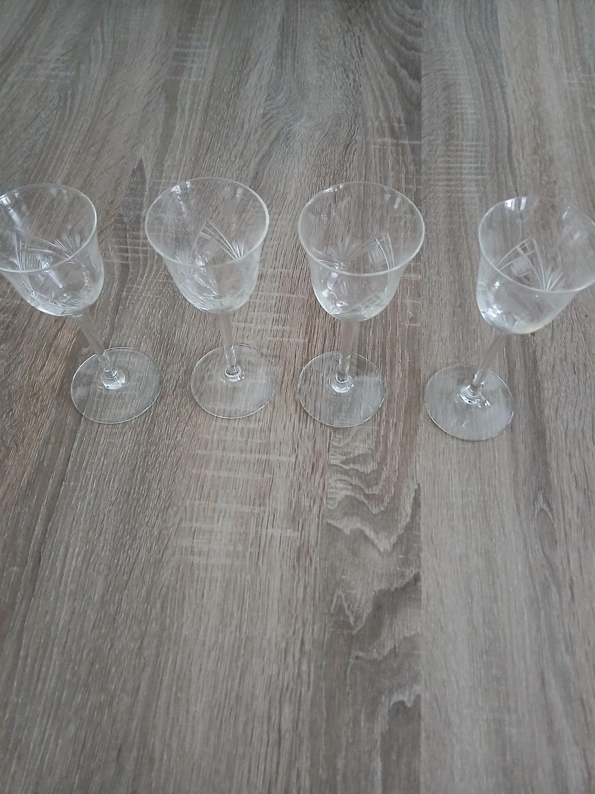 Set van 4 vintage kristallen wijnglazen, Antiek en Kunst, Ophalen of Verzenden
