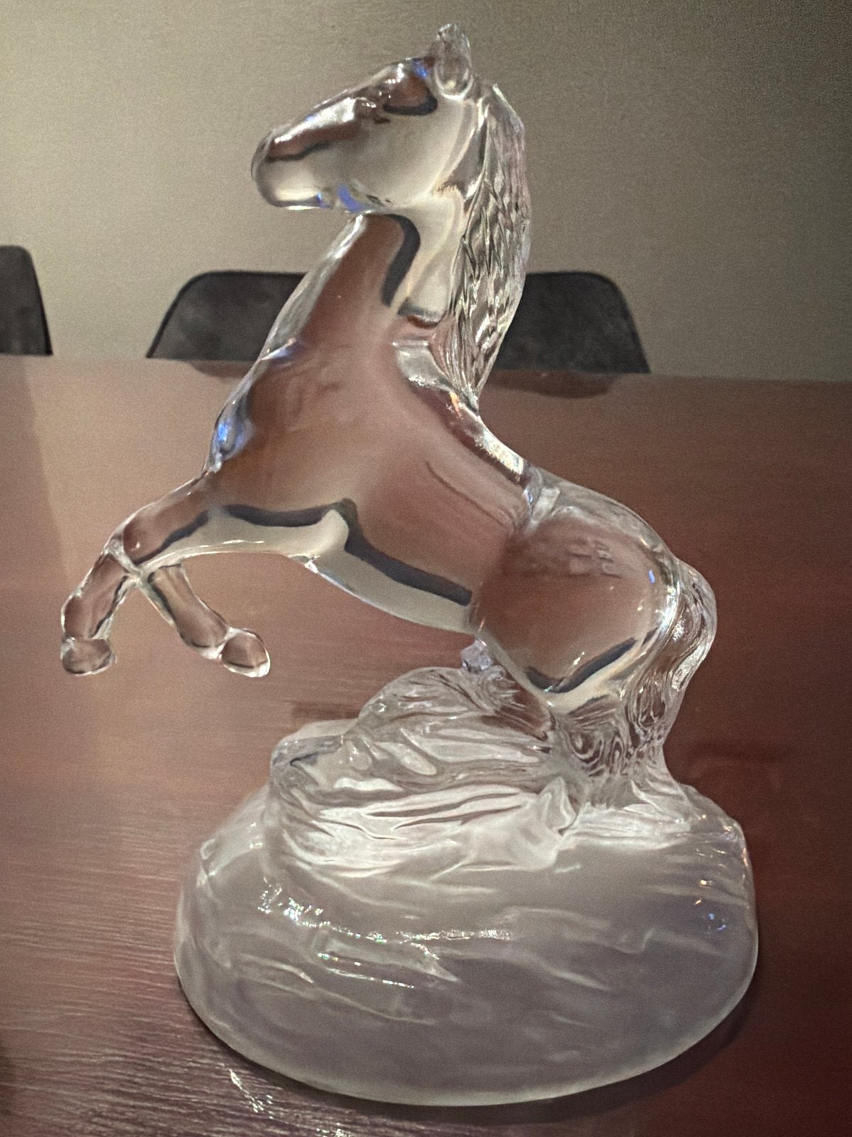 Vintage Kristallen Beeldje Steigerend Paard – Cristal d'Arqu, Antiek en Kunst, Antiek | Glas en Kristal, Ophalen of Verzenden