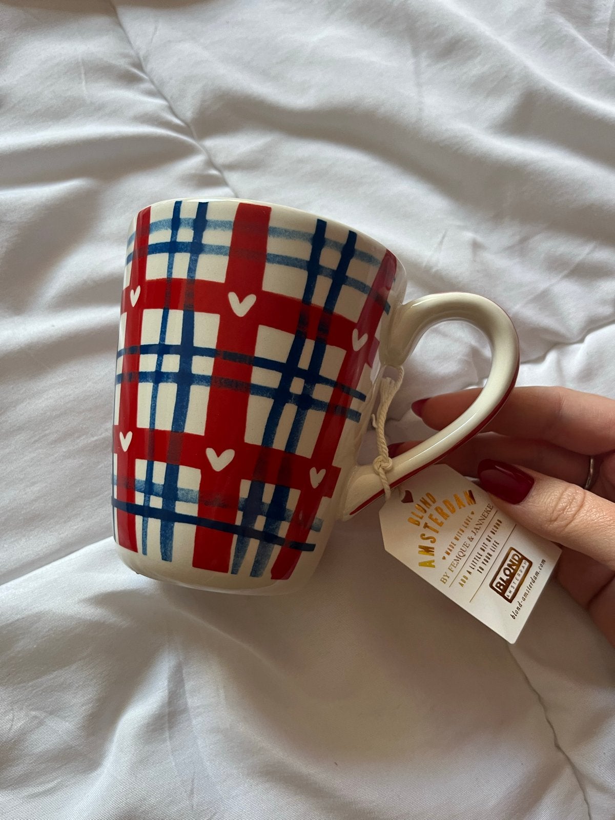 Blond Amsterdam Holland Glorie Mok - Rood/Blauw Geruit, Blond Amsterdam, Overige typen, Nieuw, Ophalen of Verzenden
